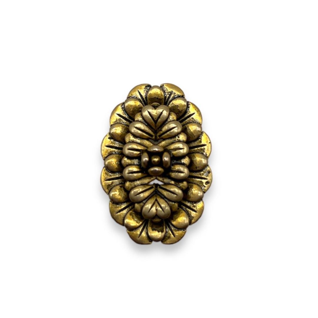 Oval Flower Button- Art. B173 - Gafforelli Srl metal buttons