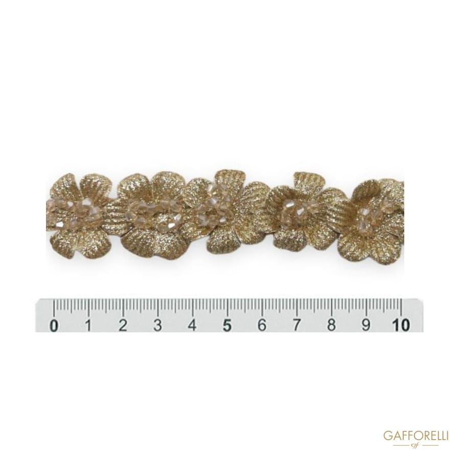 Glitter Flower Trimmings with Beads H197 - Gafforelli Srl