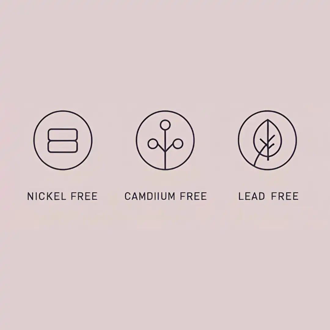 Icons indicating metal-free product composition.