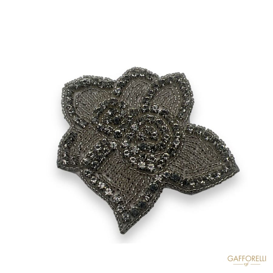 Iron-on with Rhinestones in the Shape of a Flower- Art.