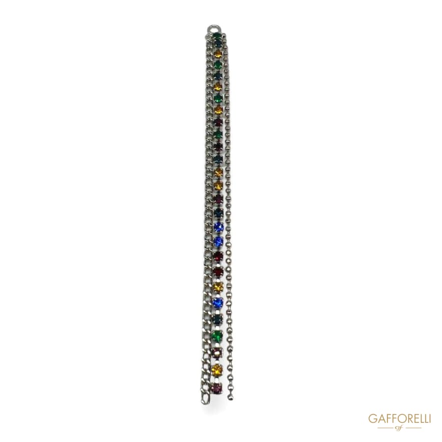 Metal Tassel with Colored Rhinestones A620 - Gafforelli Srl