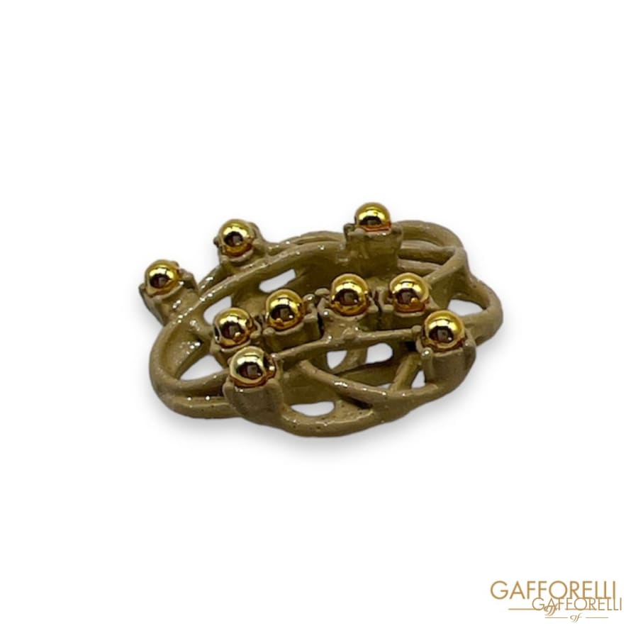 Modern Button Woven with Beads- Art. B188 - Gafforelli Srl