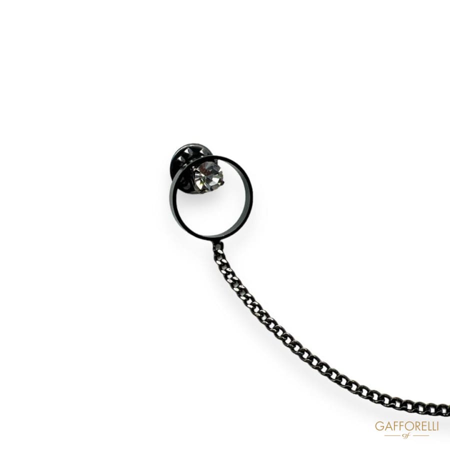 Modern Pendant Brooch with Rhinestones U406 - Gafforelli