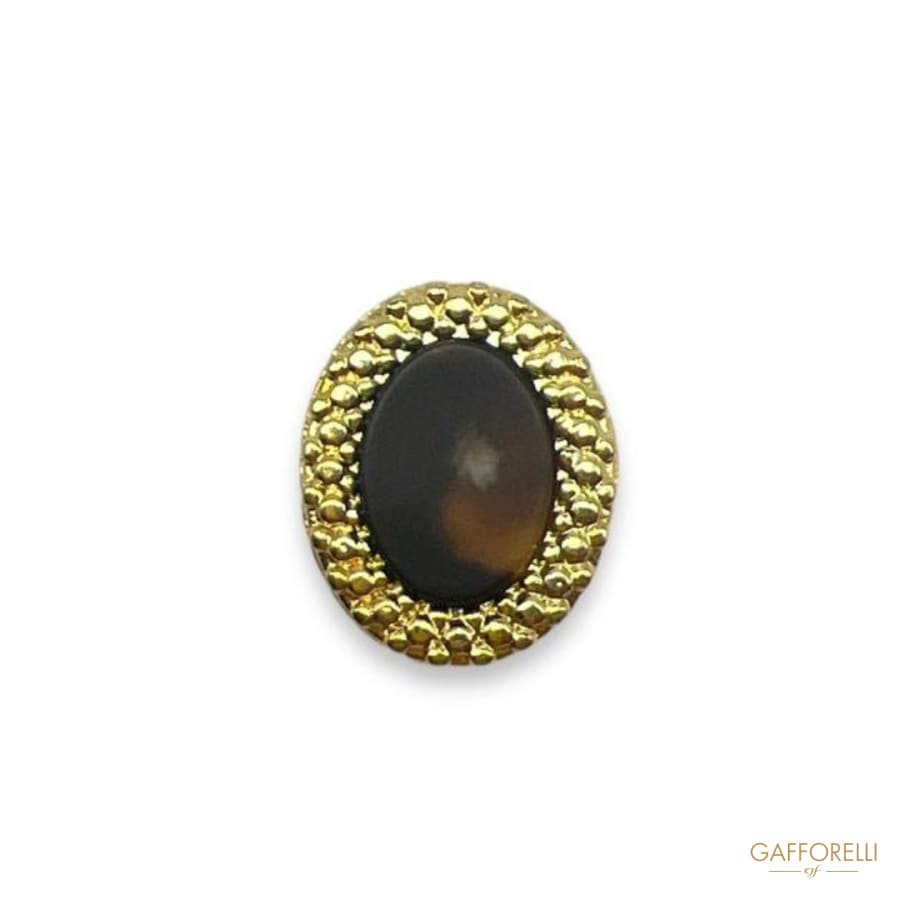 Oval Button with Metal Base and Central Spotted- Art. D402