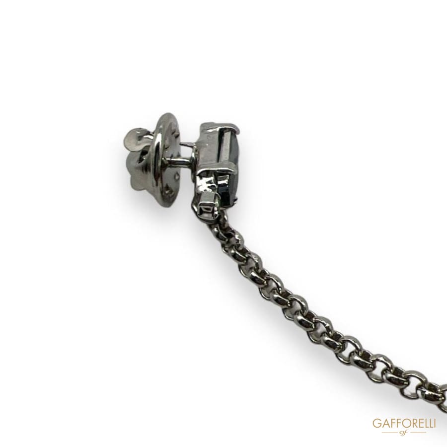 Pendant Brooch with Metal and Rhinestone Detail U461
