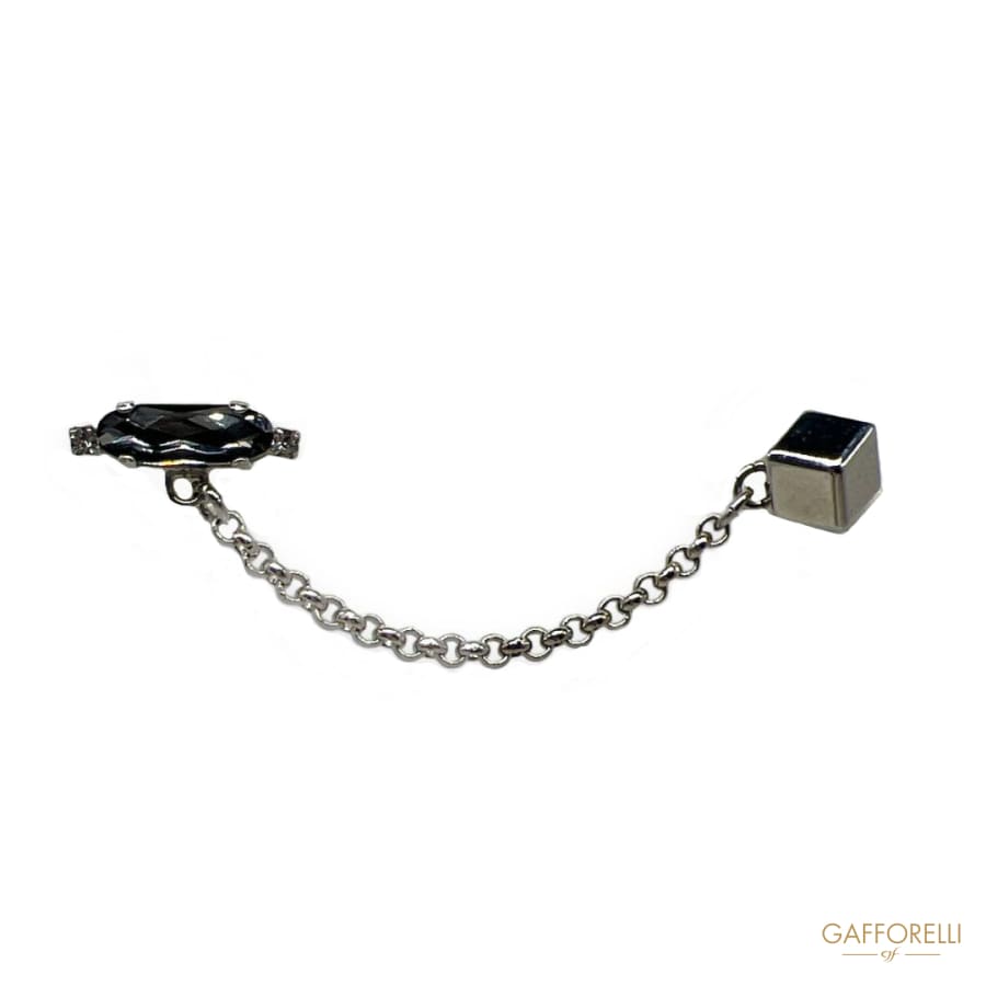 Pendant Brooch with Metal and Rhinestone Detail U461