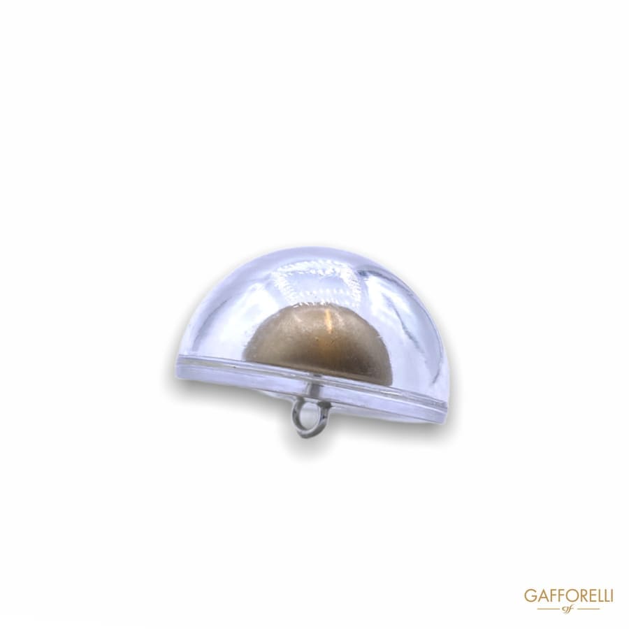 Transparent Polyester Button with the Entire Detail in Gold