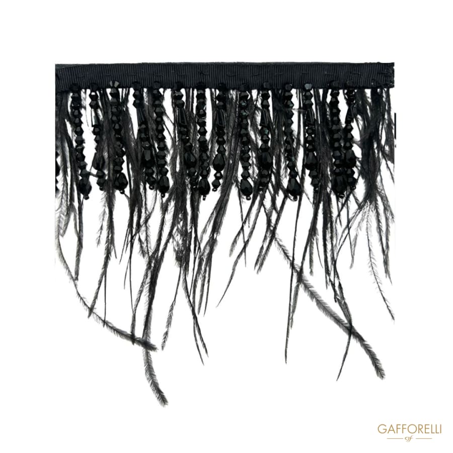 Trimmings with Hanging Beads and Feathers H432 - Gafforelli
