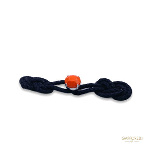 Black Toggles With Orange Rhinestone Closure H222 -