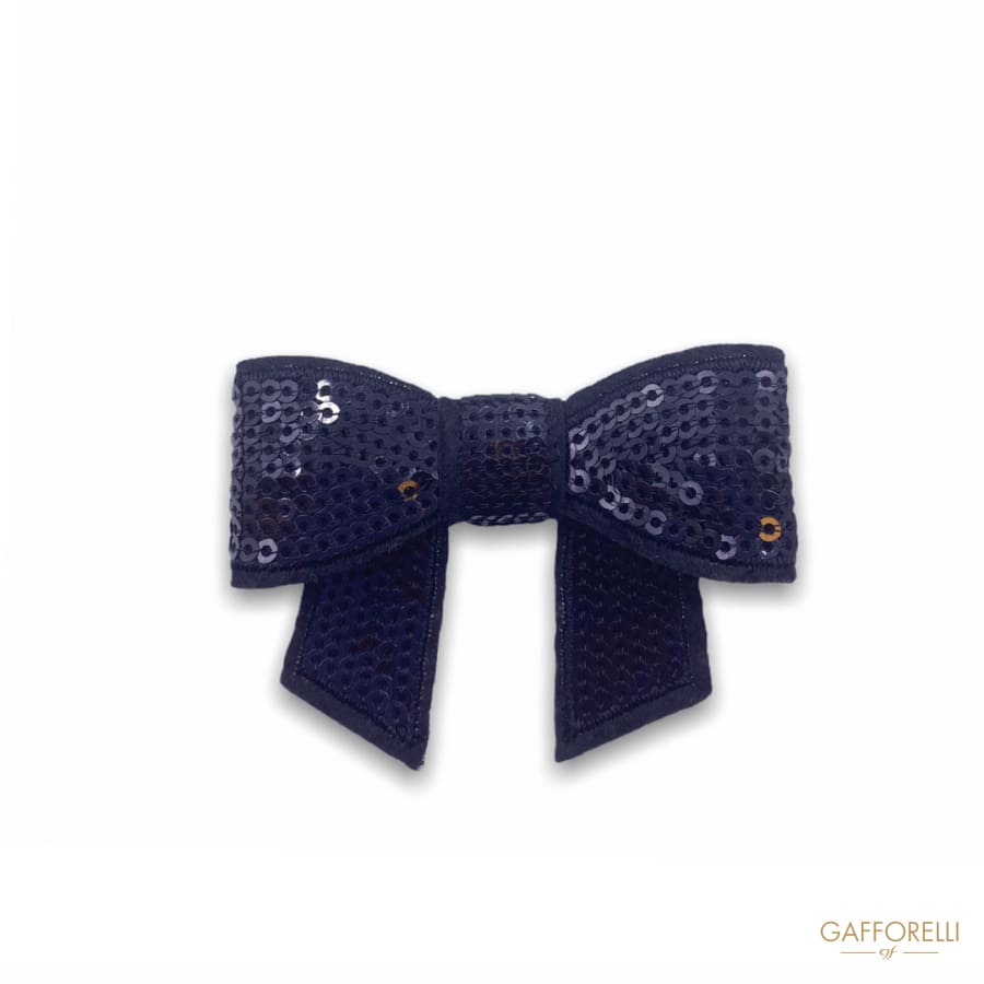 Bow-shaped Brooch With Black Paiette H212 - Gafforelli Srl