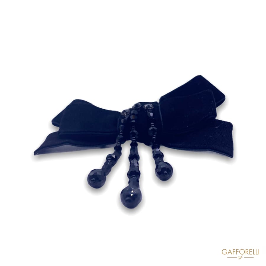 Brooch in the Shape of a Pendant Bow with Rhinestones A501