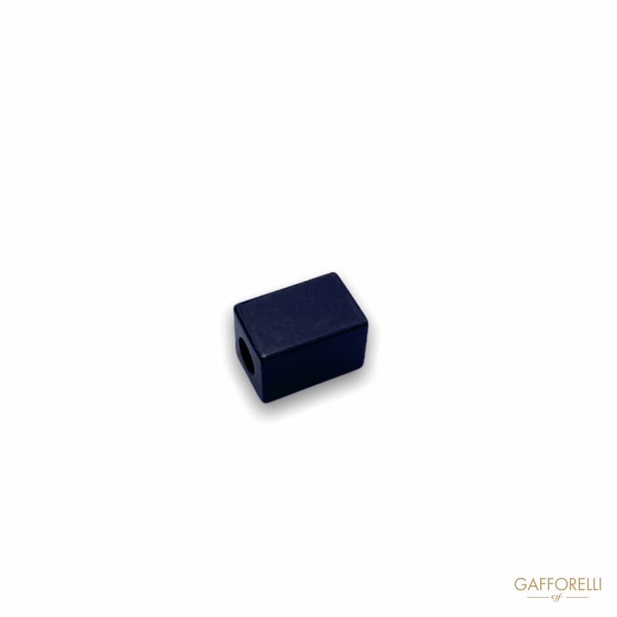 Cord End in Square Rope with Two Holes Black Zamak E124
