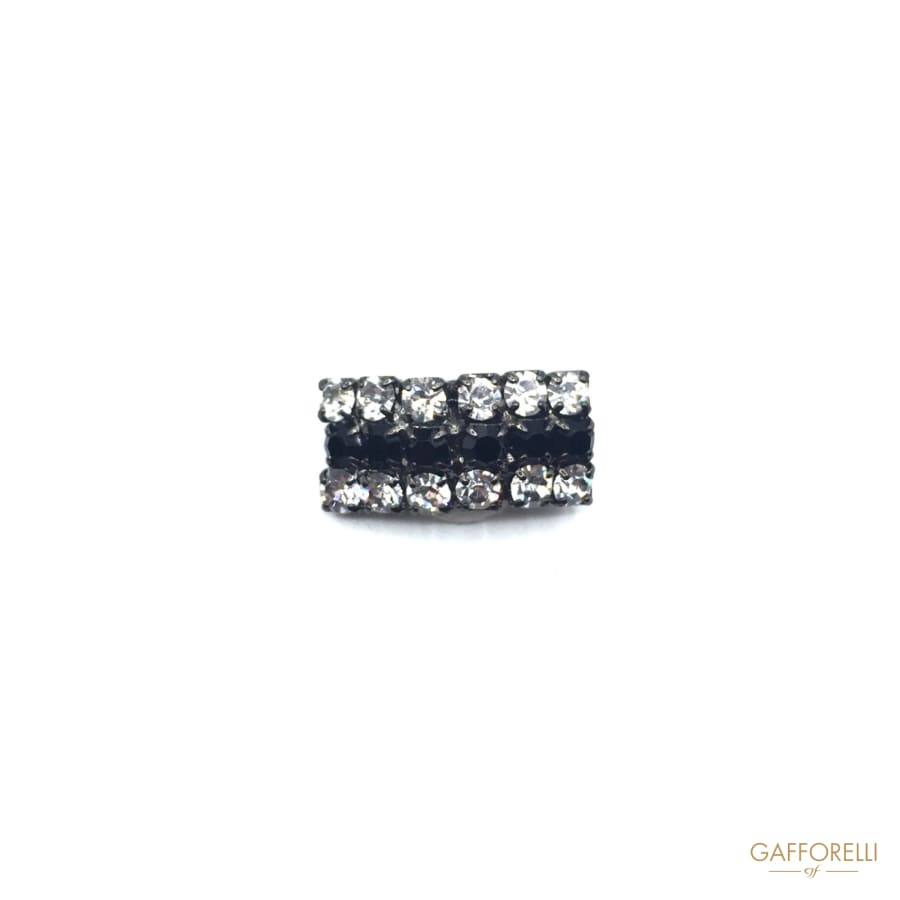 Elegant Rectangular Bicolor Rhinestones Buttons 1.5 Cm