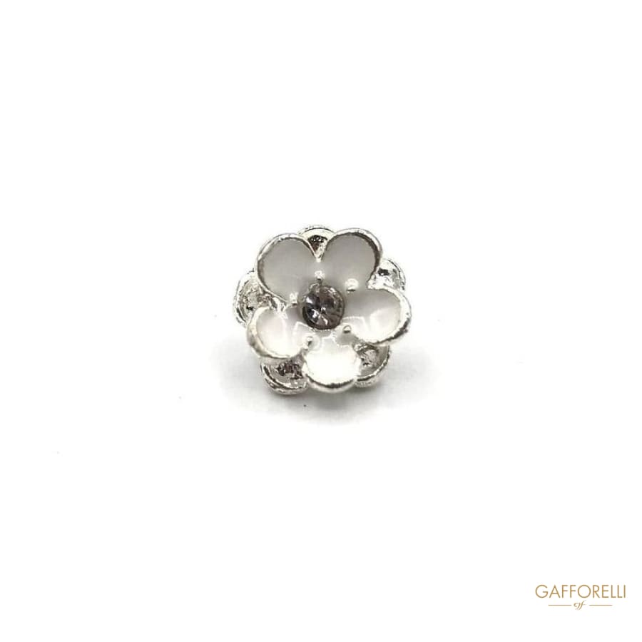 Flower Button with Central Rhinestones - Art. A189 shirt