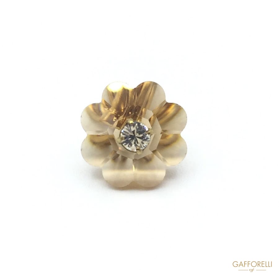 Flower Buttons Glassed with Micro Swarovski Stone in Centre