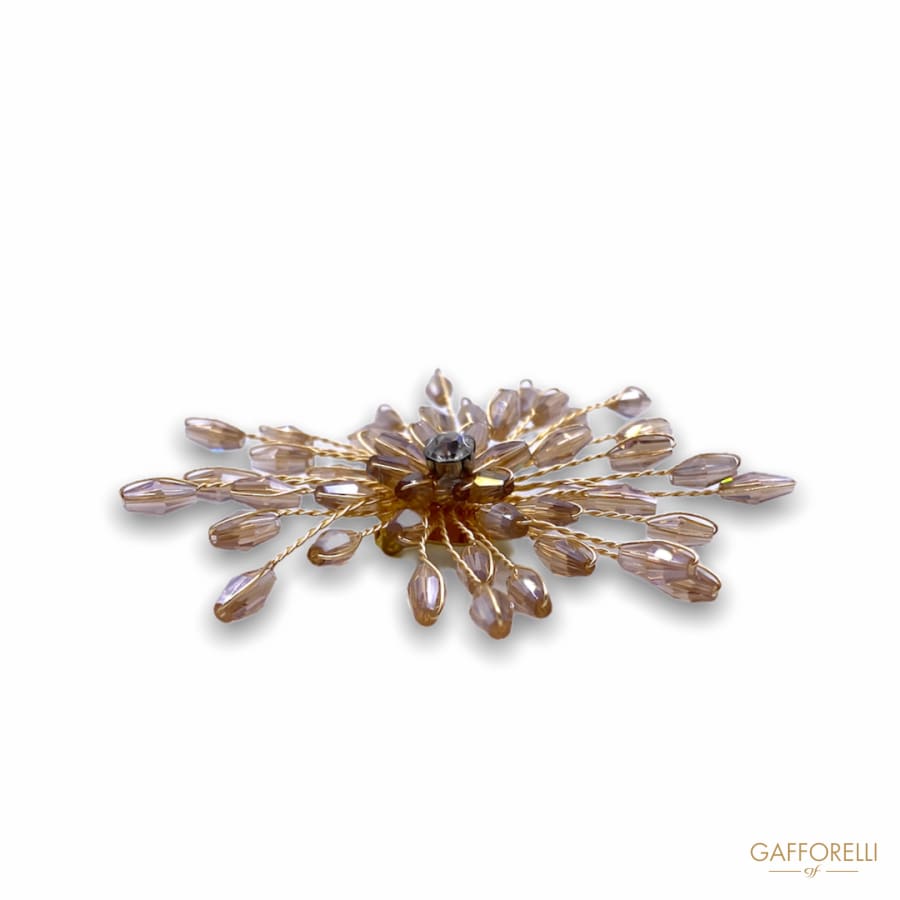 Flower Explosion Brooch with Iron Wire Beads and Central