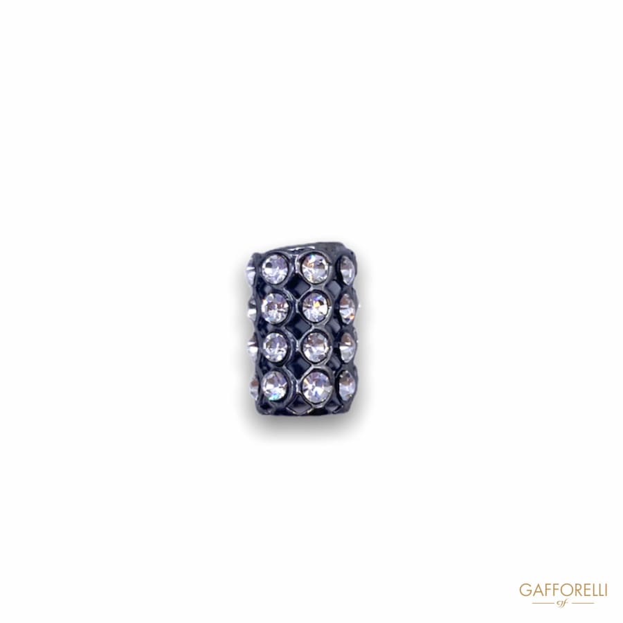 Gun Metal Knot Clip Covered with Rhinestones 3867 Fer