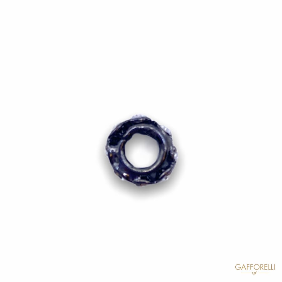 Gun Metal Knot Clip Covered with Rhinestones 3867 Fer