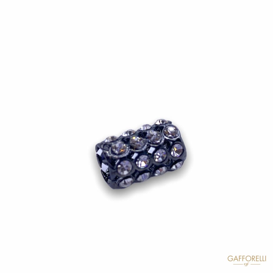 Gun Metal Knot Clip Covered with Rhinestones 3867 Fer