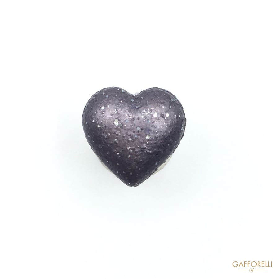 Heart Buttons Lurex Painted With Glitters - Art. 0121 Gl