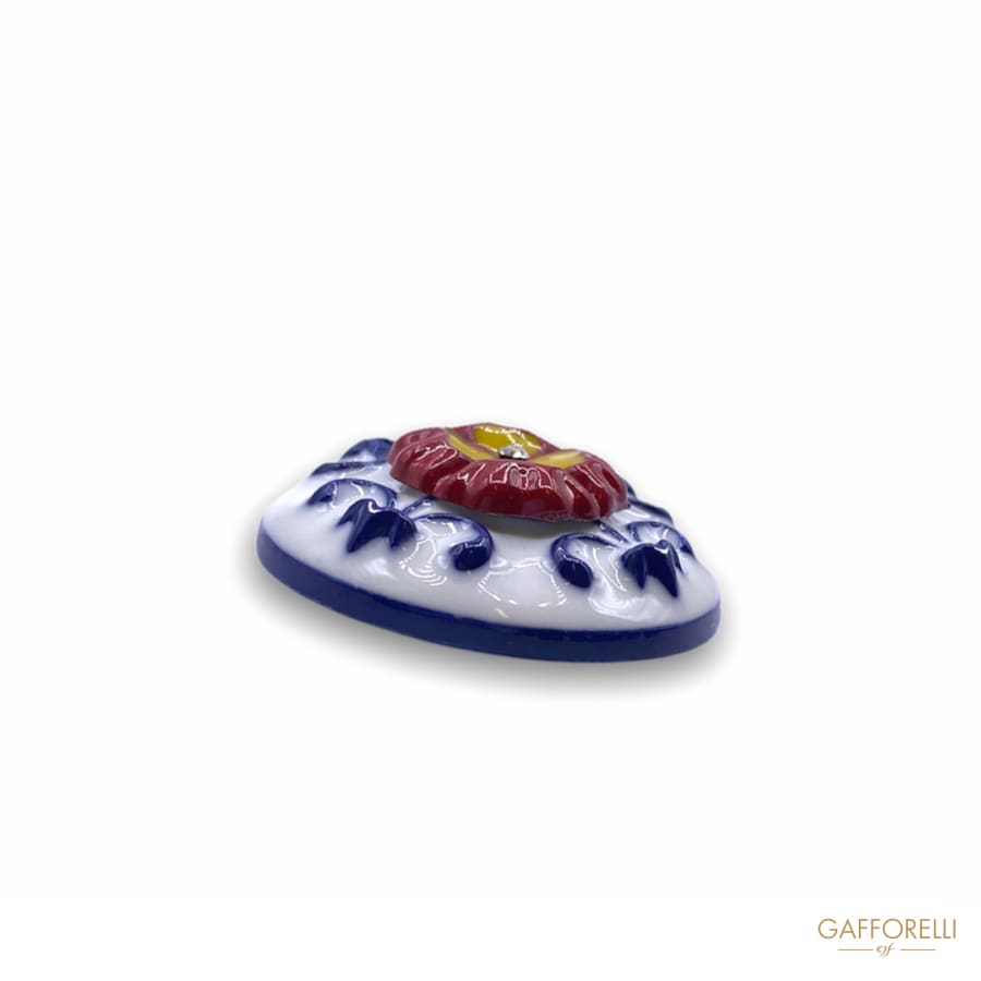 Indian Style Button with Central Rhinestones D255