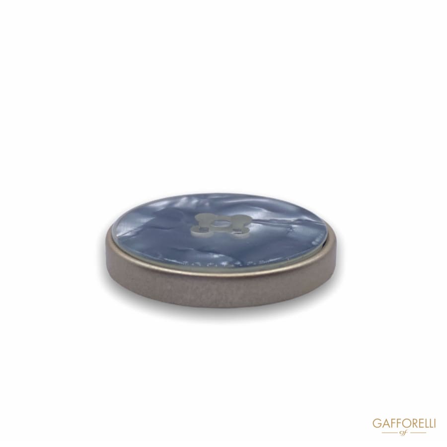 Marble Effect Polyester Button D275 - Gafforelli Srl BLU