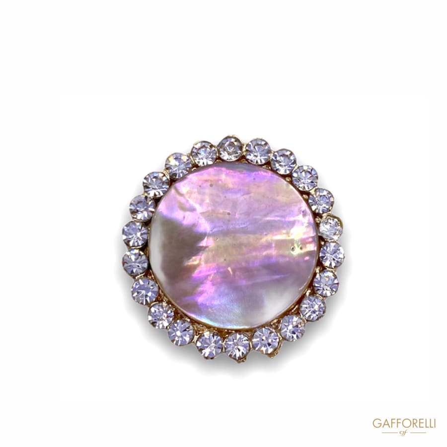 Mother of Pearl Button with Circular Rhinestones G114