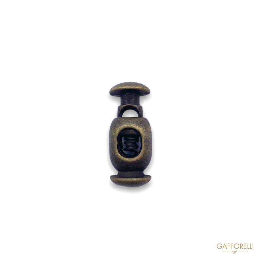 Old Brass Colored Cord- Stopper with one Hole 0990