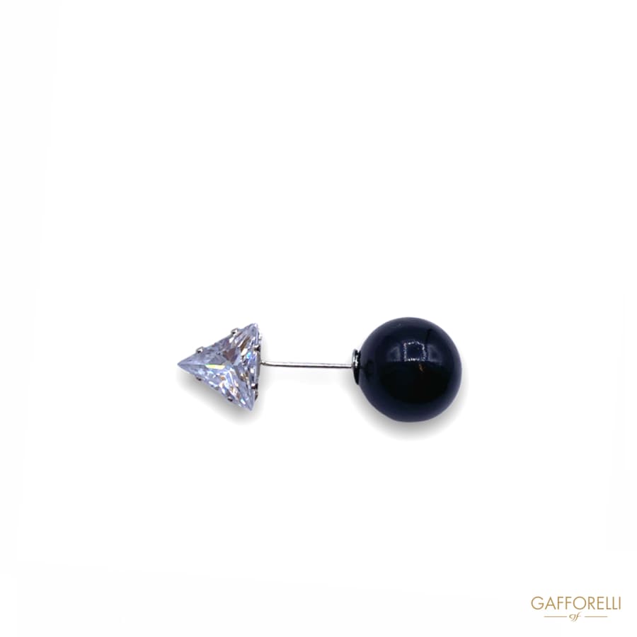 Pin with Pearl and Triangle Shape Rhinestones E176