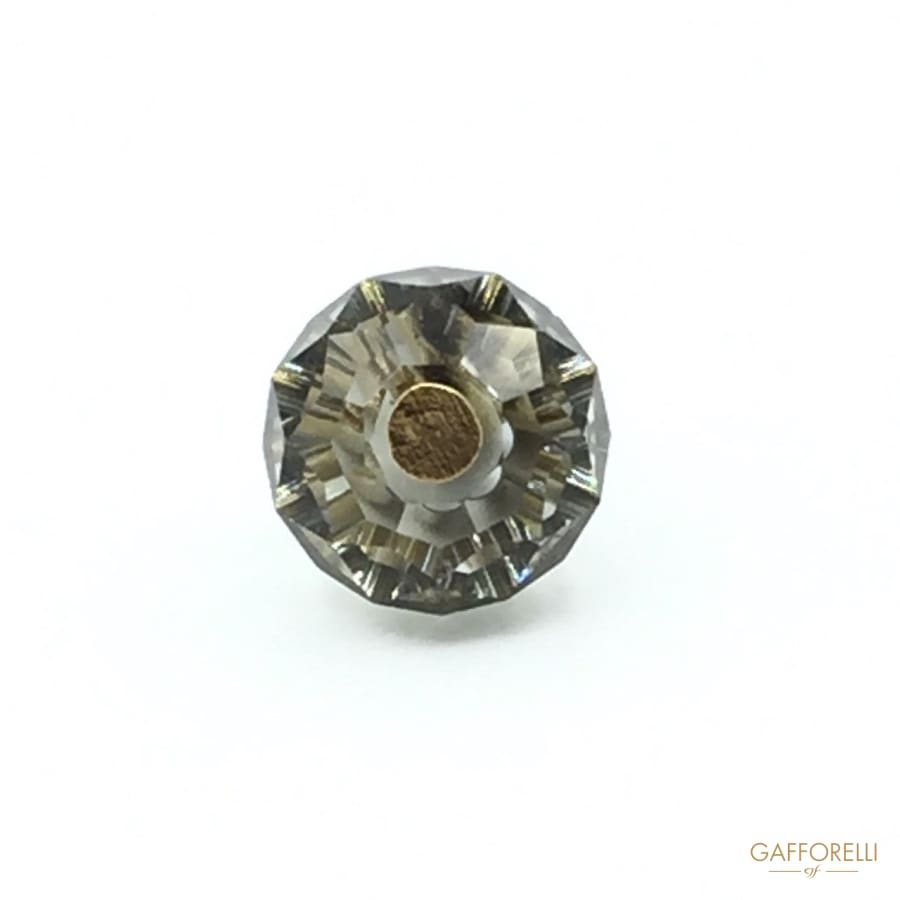 Real Glass Buttons With Shank In Brass - Art. 5629