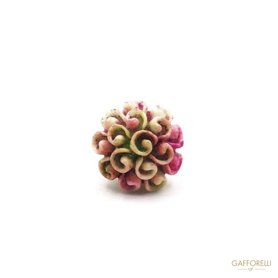 Rubberized Effect Polyester Flower Button - Art. D202