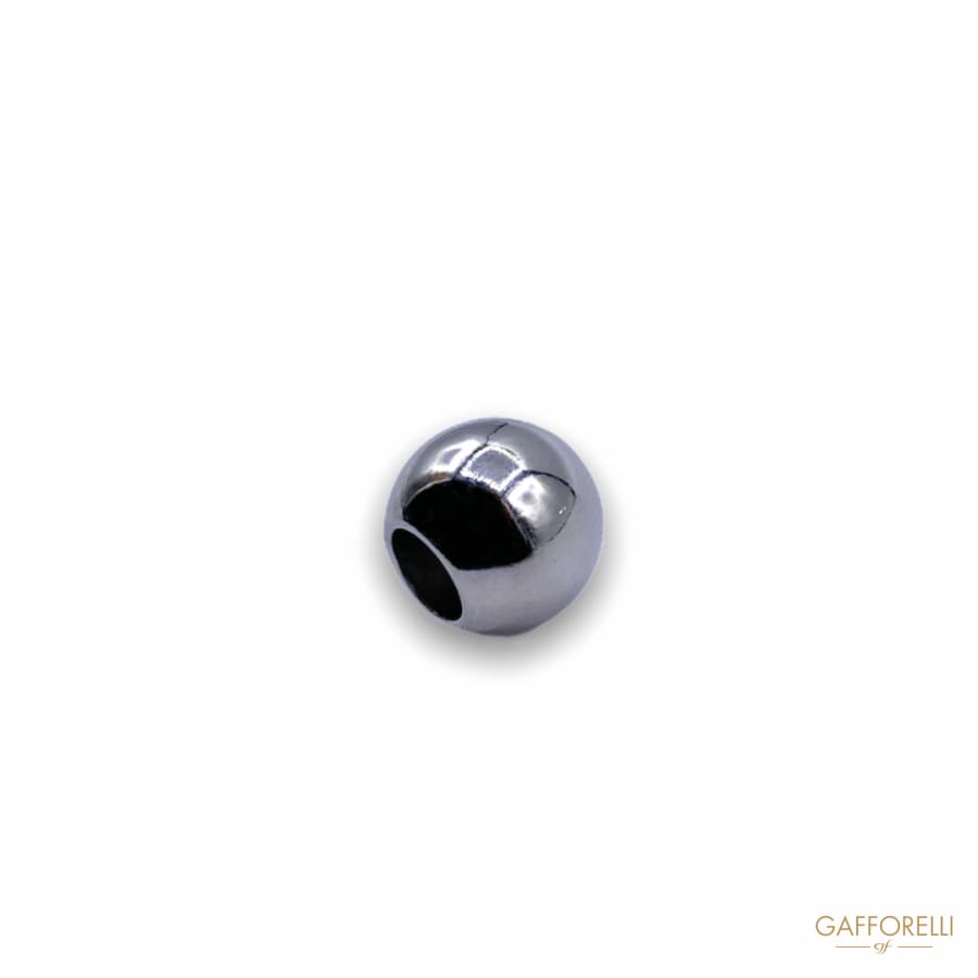 Spherical Knot Clip with Two Smooth Holes in Silver Color