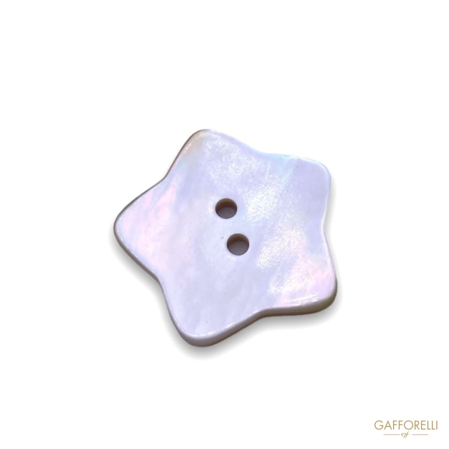 Star-shaped White Mother-of-pearl Button 546 - Gafforelli