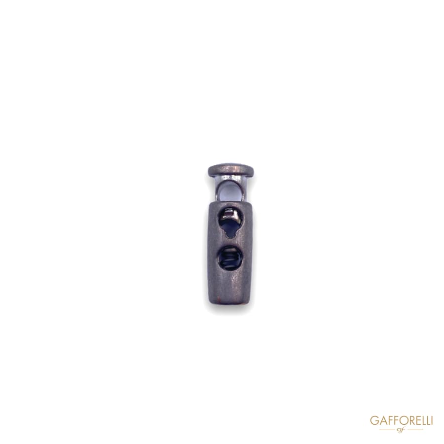 Two-hole Aged Silver Cord Stopper V65 - Gafforelli Srl