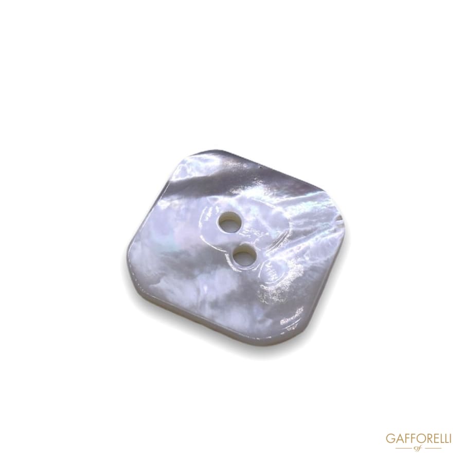 White Mother-of-pearl Button in the Shape of a Rhombus 491