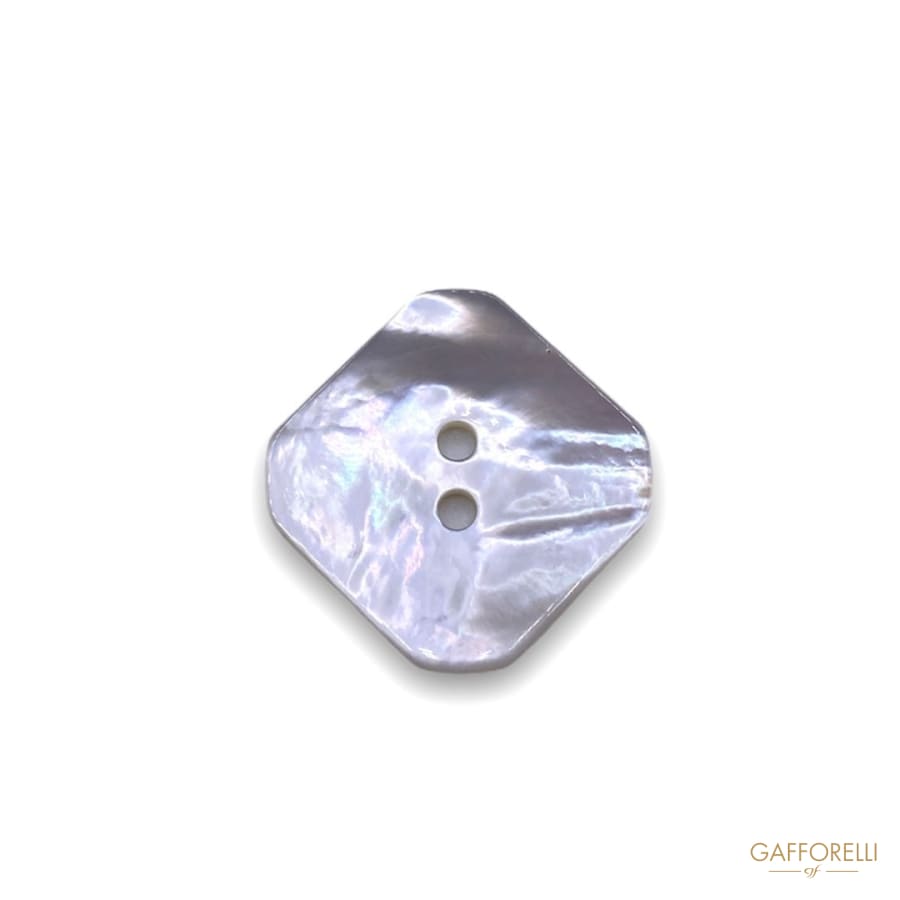 White Mother-of-pearl Button in the Shape of a Rhombus 491