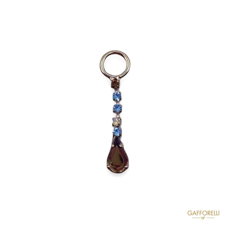 Zamak Zip Puller with Rhinestones 3555 Mod - Gafforelli Srl