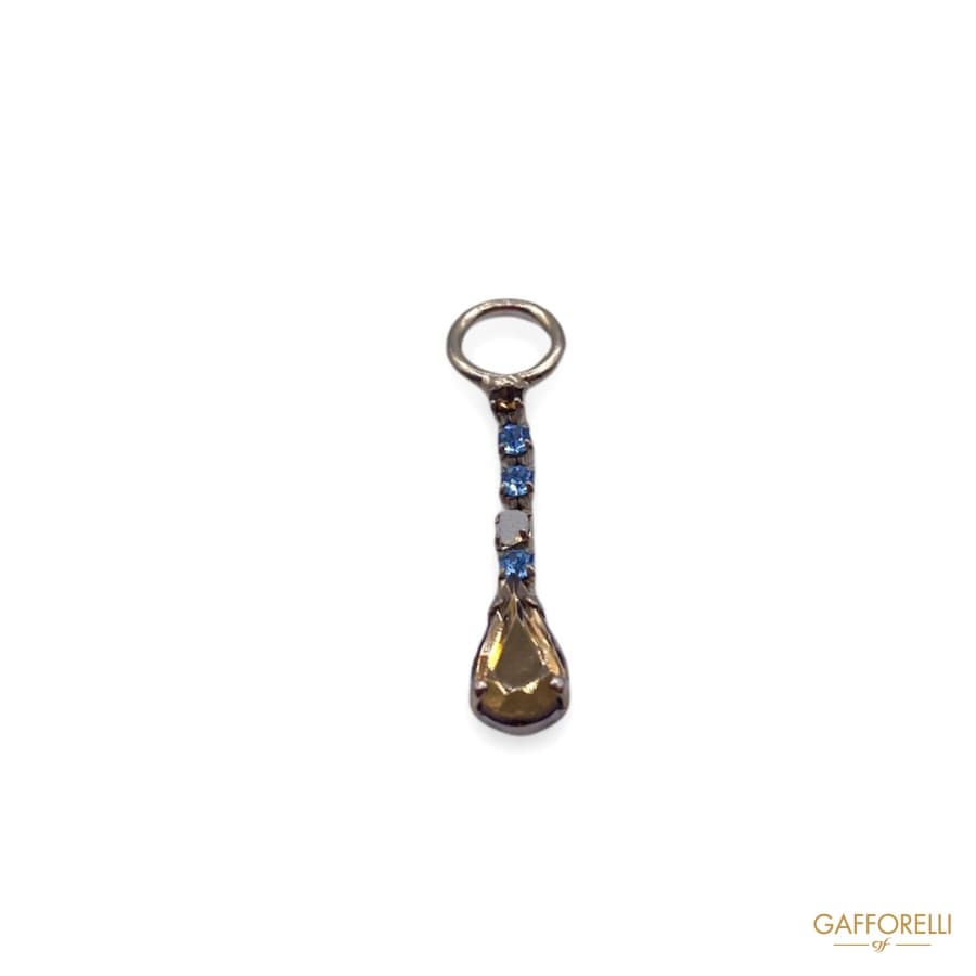 Zamak Zip Puller with Rhinestones 3555 Mod - Gafforelli Srl