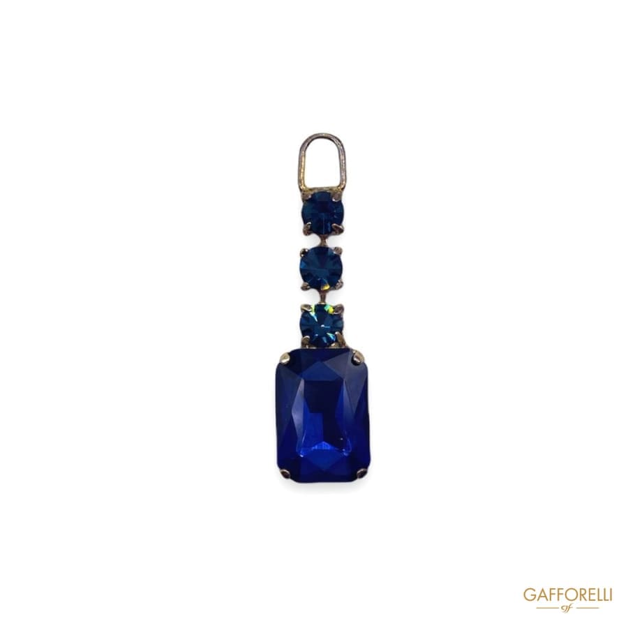 Zamak Zipper Pull Pendant with Montana Colored Stones 5856