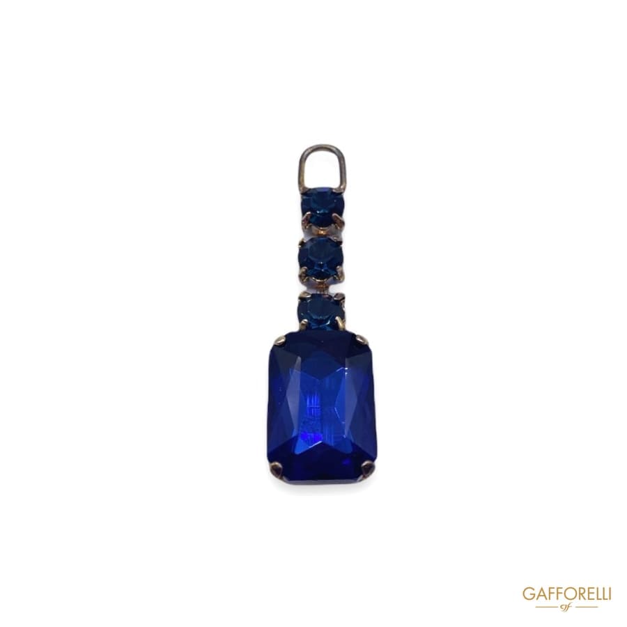 Zamak Zipper Pull Pendant with Montana Colored Stones 5856