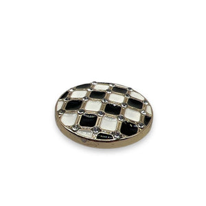 Checkered Button With Rhinestones- Art. B184 - Gafforelli
