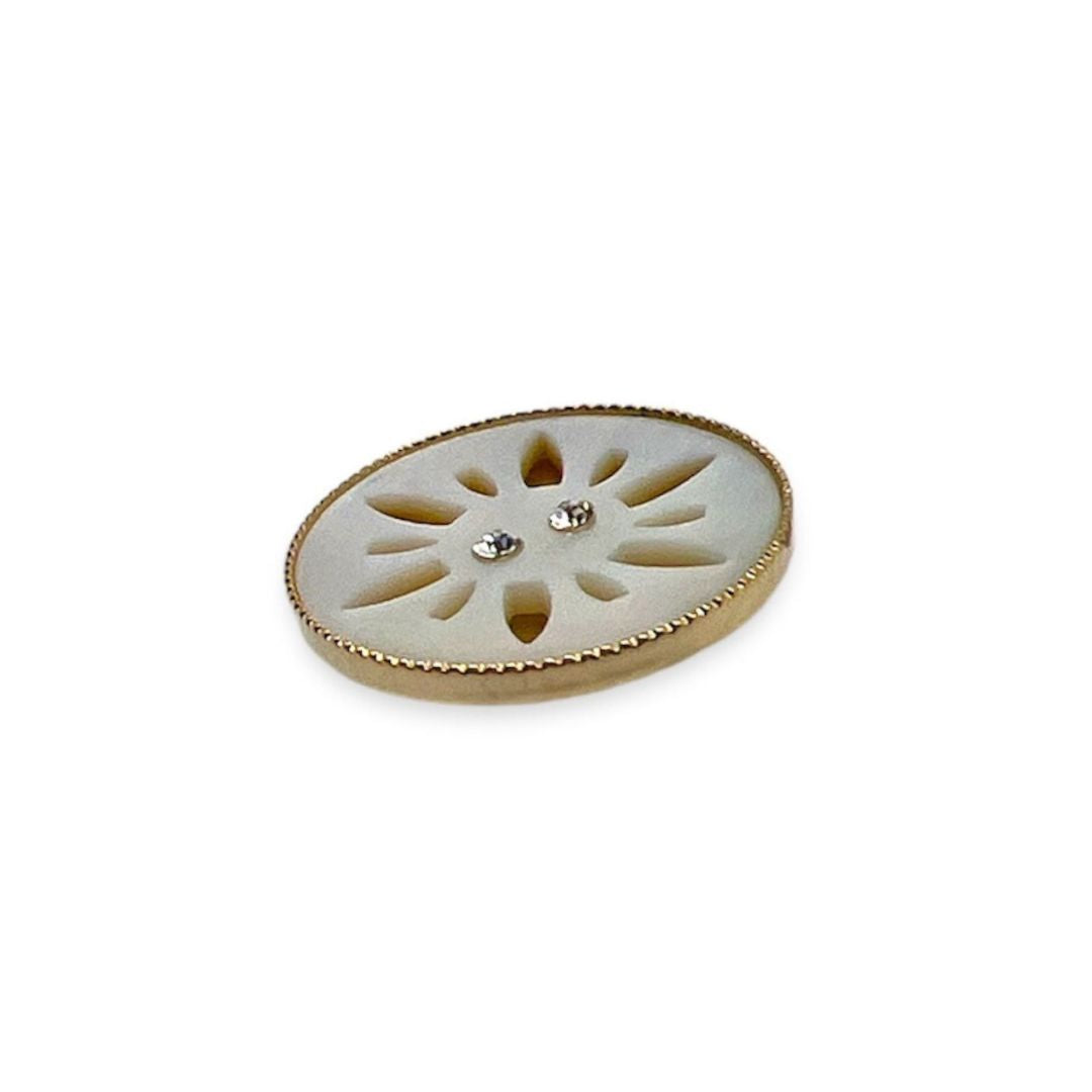 Mother Of Pearl Chanel Style Button With Strass- Art. G128 - – GAFFORELLI  SRL
