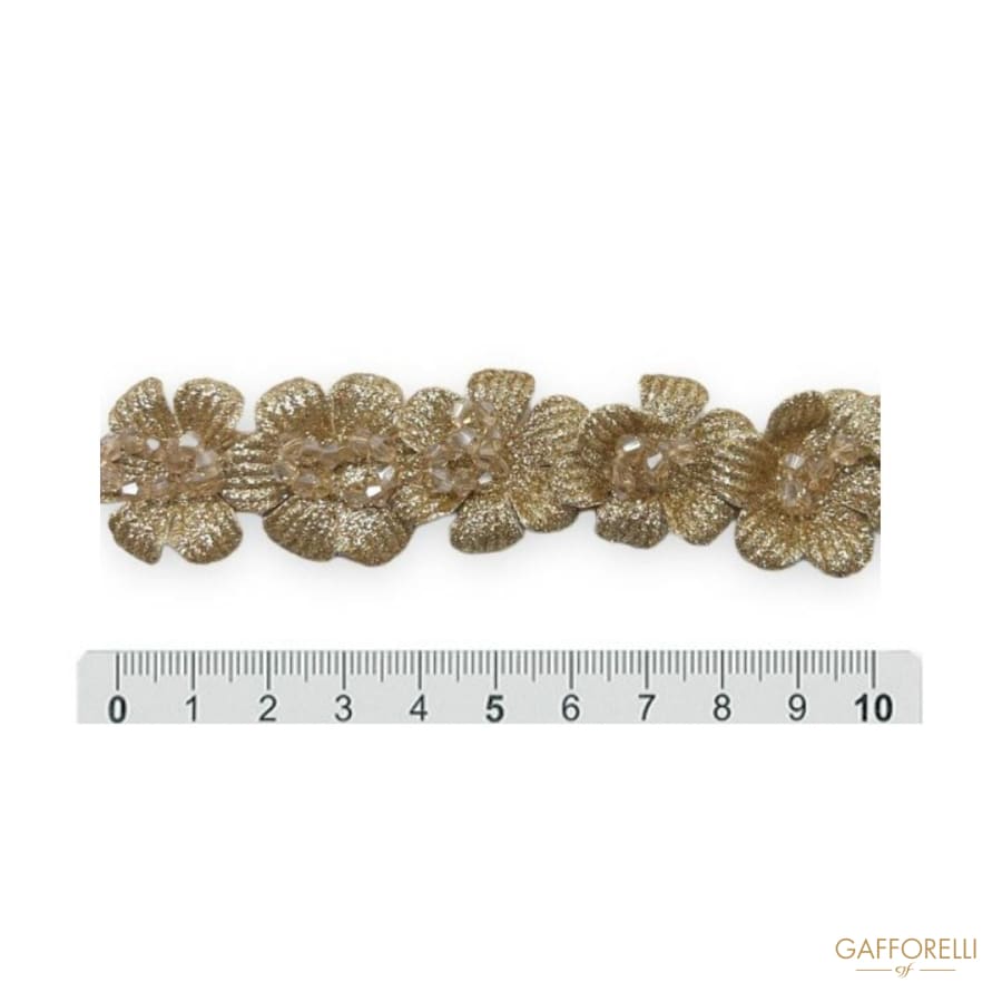 Glitter Flower Trimmings With Beads H197 - Gafforelli Srl