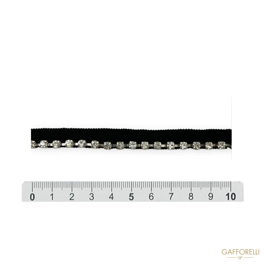 Ribbon Trimmings with Rhinestone Chain H434 - Gafforelli