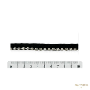 Ribbon Trimmings With Rhinestone Chain H434 - Gafforelli Srl