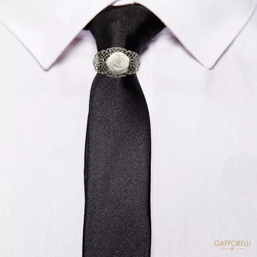 Tie Accessory With Rose In Cotton U233 - Gafforelli Srl tie