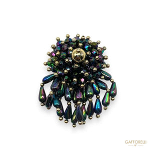 Brooch With Multicolor Beads- Art. A385 - Gafforelli Srl