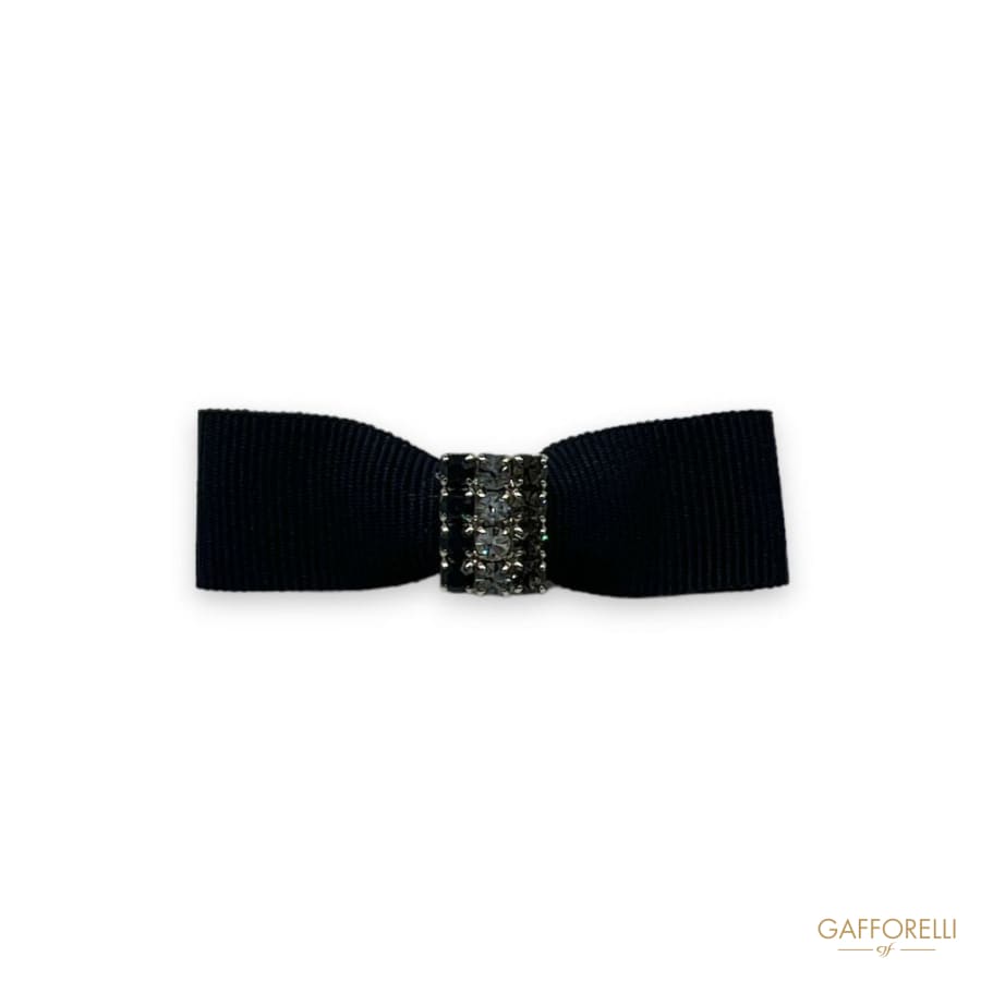 Bow Brooch with Two-tone Rhinestones U448 - Gafforelli Srl