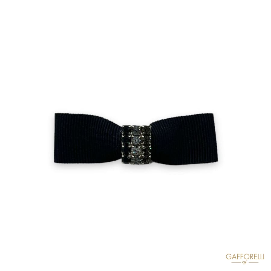 Bow Brooch With Two-tone Rhinestones U448 - Gafforelli Srl