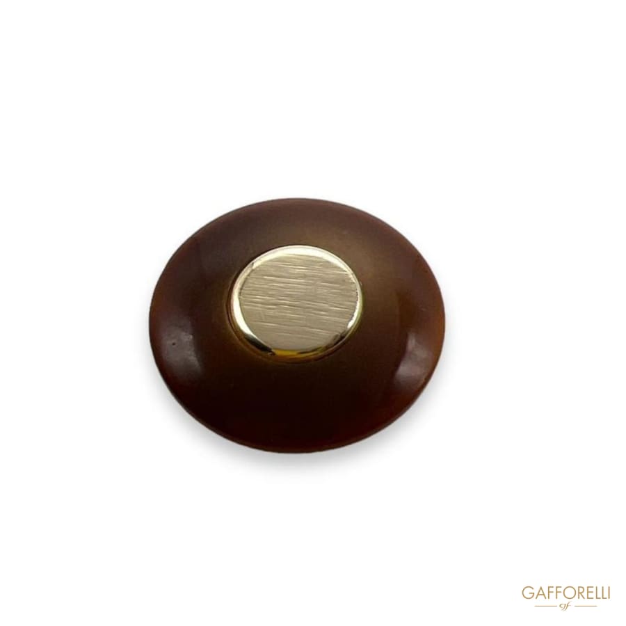 Button with Polyester Base and Brushed Metal Detail- Art.